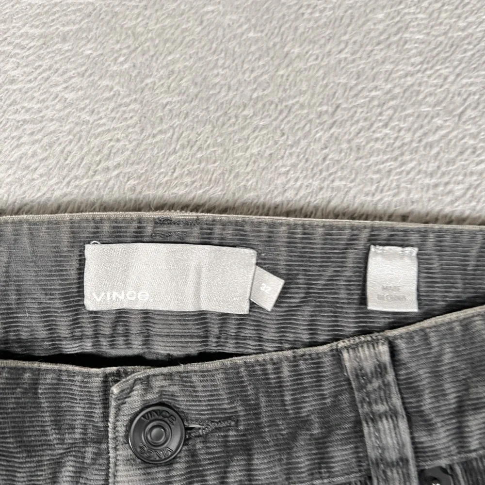 Vince Pants Mens 32 Gray Slim Fit Corduroy Stretch Casual 5 Pocket Classic Style